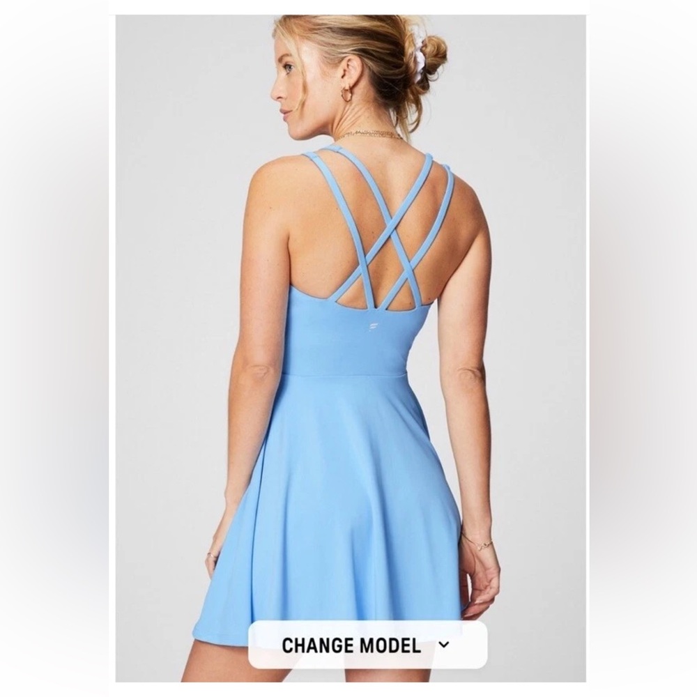 Fabletics Boost Performance Dress Classic Mini in Malibu Blue Sz.XS NWT